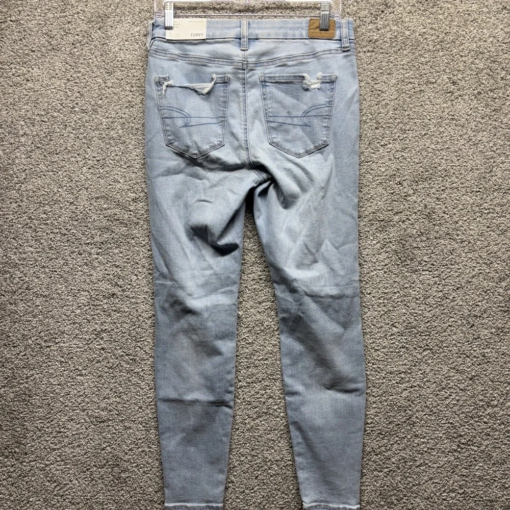 American Eagle Jeans Womens 6 29x29 Curvy High Rise Jegging Distressed Denim NWT